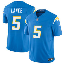 Nike Los Angeles Chargers #5 Trey Lance Blue Stitched Jersey