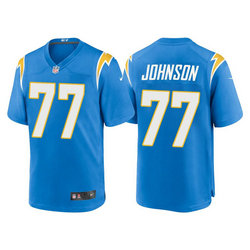 Nike Los Angeles Chargers #77 Zion Johnson Blue Vapor Untouchable Authentic Stitched NFL Jersey