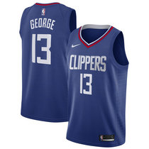 Nike Los Angeles Clippers #13 Paul George Blue Game Authentic Stitched NBA jersey