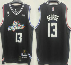 Nike Los Angeles Clippers #13 Paul George City 6 Patch 2022-23 With Advertising Authentic Stitched NBA jersey