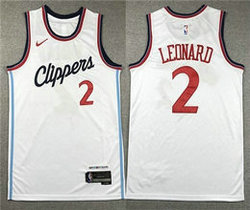 Nike Los Angeles Clippers #2 Kawhi Leonard 2024-25 White Authentic Stitched NBA Jersey