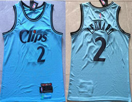 Nike Los Angeles Clippers #2 Kawhi Leonard Light Blue 2024-25 City Stitched NBA Jersey