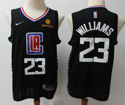 Nike Los Angeles Clippers #23 Lou Williams Black Game With Advertising patch Authentic Stitched NBA jersey