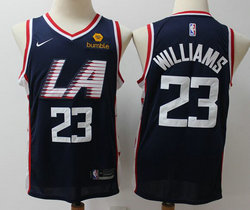 Nike Los Angeles Clippers #23 Lou Williams Navy Blue Game City With Advertising patch Authentic Stitched NBA jersey