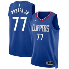 Nike Los Angeles Clippers #77 Kevin Porter Jr Blue Icon Edition Stitched Jersey
