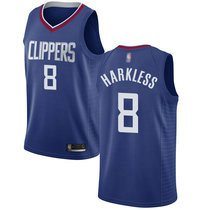 Nike Los Angeles Clippers #8 Moe Harkless Blue Game Authentic Stitched NBA jersey