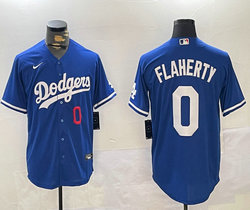 Nike Los Angeles Dodgers #0 Jack Flaherty Blue Authentic Stitched MLB Jersey