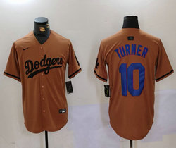 Nike Los Angeles Dodgers #10 Justin Turner Army green Joint Authentic Stitched baseball jersey
