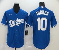 Nike Los Angeles Dodgers #10 Justin Turner Blue Game Authentic Stitched MLB Jersey