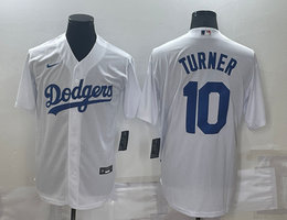 Nike Los Angeles Dodgers #10 Justin Turner White Game Authentic Stitched MLB Jersey