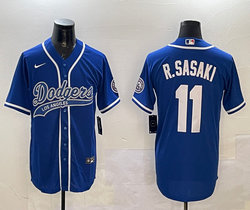 Nike Los Angeles Dodgers #11 Roki Sasaki Blue Joint Jersey