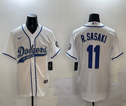 Nike Los Angeles Dodgers #11 Roki Sasaki White Joint Jersey