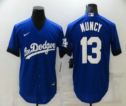 Nike Los Angeles Dodgers #13 Max Muncy Blue 2021 City Game Authentic Stitched MLB Jersey