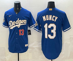 Nike Los Angeles Dodgers #13 Max Muncy Blue 2026 Gold Stadium Baseball Jersey