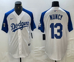 Nike Los Angeles Dodgers #13 Max Muncy White fashion Game Authentic Stitched MLB Jersey