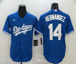 Nike Los Angeles Dodgers #14 Enrique Hernandez Blue Game Authentic Stitched MLB Jersey