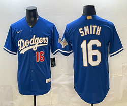 Nike Los Angeles Dodgers #16 Will Smith Blue 2026 Gold Stadium Baseball Jersey