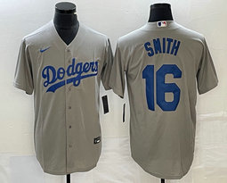 Nike Los Angeles Dodgers #16 Will Smith Gray Game Authentic Stitched MLB Jersey