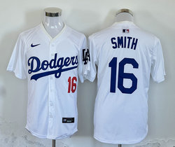 Nike Los Angeles Dodgers #16 Will Smith White Game Authentic Stitched MLB Jersey