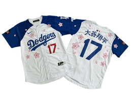 Nike Los Angeles Dodgers #17 大谷翔平 White Tokyo Series Limited Blue sleeves Jersey