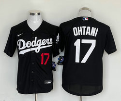 Nike Los Angeles Dodgers #17 Shohei Ohtani Black Game Authentic Stitched MLB Jersey