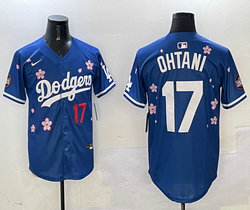 Nike Los Angeles Dodgers #17 Shohei Ohtani Blue 2025 Tokyo Series Stitched MLB Jersey