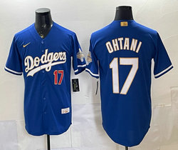Nike Los Angeles Dodgers #17 Shohei Ohtani Blue 2026 Gold Stadium Baseball Jersey