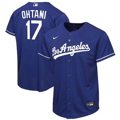 Nike Los Angeles Dodgers #17 Shohei Ohtani Blue Los Angeles Front MLB Jersey