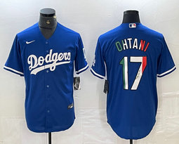 Nike Los Angeles Dodgers #17 Shohei Ohtani Blue Throwback Typeface Authentic Stitched MLB Jersey
