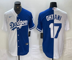 Nike Los Angeles Dodgers #17 Shohei Ohtani Blue White fashion Game Authentic Stitched MLB Jersey