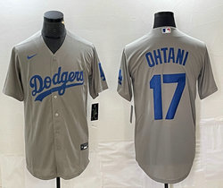 Nike Los Angeles Dodgers #17 Shohei Ohtani Gray Game Authentic Stitched MLB Jersey
