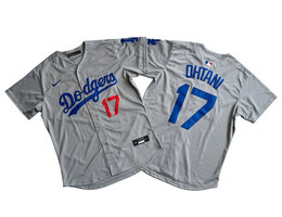 Nike Los Angeles Dodgers #17 Shohei Ohtani Gray Limited MLB Jersey