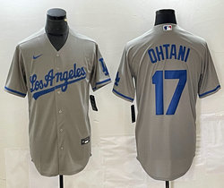 Nike Los Angeles Dodgers #17 Shohei Ohtani Gray Los Angeles Game Authentic Stitched MLB Jersey