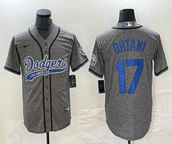 Nike Los Angeles Dodgers #17 Shohei Ohtani Hemp grey Joint Stitched MLB Jersey