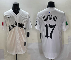 Nike Los Angeles Dodgers #17 Shohei Ohtani White 5(V) Joint With Patch MLB Jersey