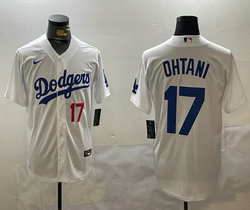 Nike Los Angeles Dodgers #17 Shohei Ohtani White Fashion Game Authentic Stitched MLB Jersey