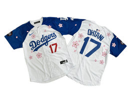 Nike Los Angeles Dodgers #17 Shohei Ohtani White Tokyo Series Blue sleeves Limited MLB Jersey