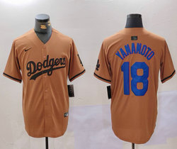 Nike Los Angeles Dodgers #18 Yoshinobu Yamamoto Army green Joint Authentic Stitched baseball jersey