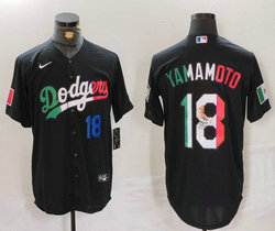 Nike Los Angeles Dodgers #18 Yoshinobu Yamamoto Black Fashion Authentic Stitched MLB jersey