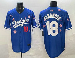 Nike Los Angeles Dodgers #18 Yoshinobu Yamamoto Blue 2025 Tokyo Series Jersey