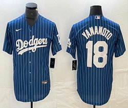 Nike Los Angeles Dodgers #18 Yoshinobu Yamamoto Blue Throwbalck Baseball Jersey