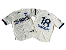 Nike Los Angeles Dodgers #18 Yoshinobu Yamamoto Cream City Limited MLB Jersey