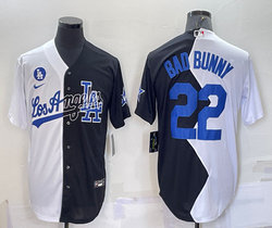 Nike Los Angeles Dodgers #22 Bad Bunny Black and White Game Stitched MLB Jersey