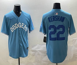 Nike Los Angeles Dodgers #22 Bad Bunny Light Blue blue name Joint Stitched MLB Jersey
