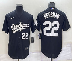 Nike Los Angeles Dodgers #22 Clayton Kershaw Black 22 In Front Inverted Legend Authentic Stitched MLB Jersey