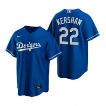 Nike Los Angeles Dodgers #22 Clayton Kershaw Blue Game Authentic Stitched MLB Jersey