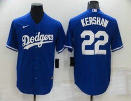 Nike Los Angeles Dodgers #22 Clayton Kershaw Blue Game Authentic Stitched MLB Jersey