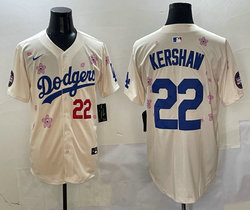 Nike Los Angeles Dodgers #22 Clayton Kershaw Cream 2025 Tokyo Series Jersey