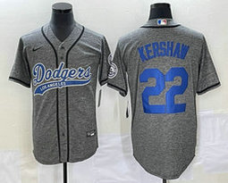 Nike Los Angeles Dodgers #22 Clayton Kershaw Hemp grey Joint Authentic Stitched baseball jersey
