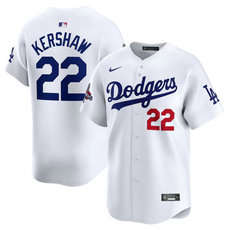 Nike Los Angeles Dodgers #22 Clayton Kershaw White 2024 World Series Champions Home Limited Stitched Baseball Jersey